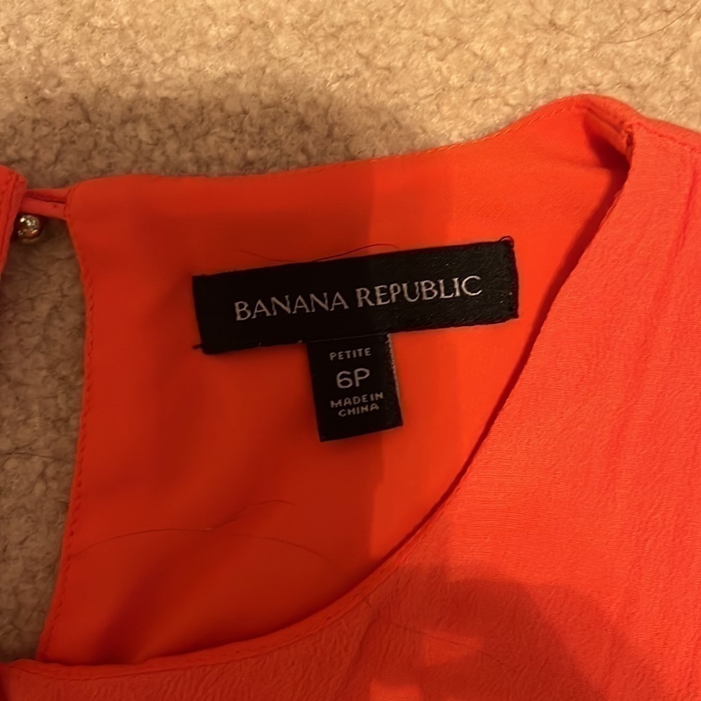 BANANA Republic Orange Mini Dress with Detachable Belt and Ruffled Hem - Picture 7 of 8